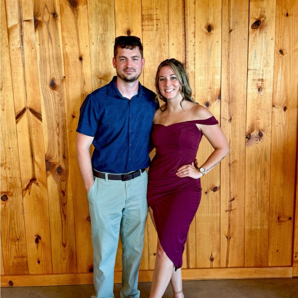 Windsor Burgundy Off-Shoulder High Low Dress